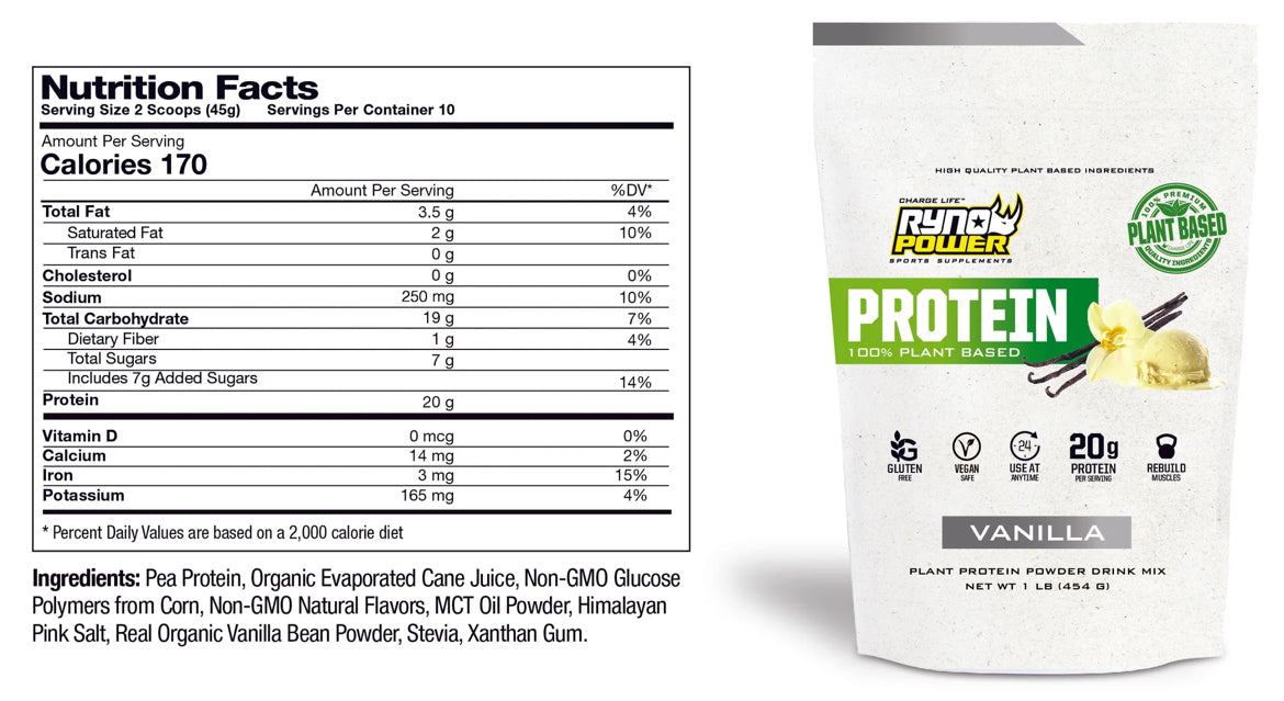 PROTEIN PREMIUM PLANT-BASED POWDER - Vanilla (1LB)