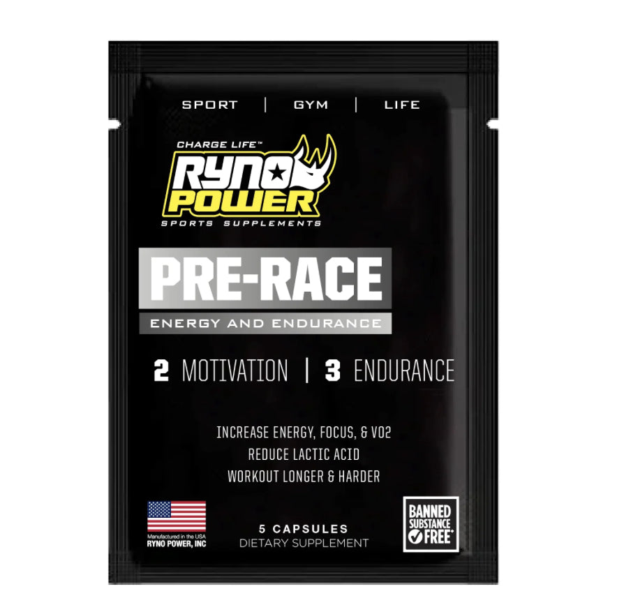 PRE-RACE | MOTIVATION & ENDURANCE SUPPLEMENT COMBO PACK | SINGLE SERVING (5 CAPSULES)