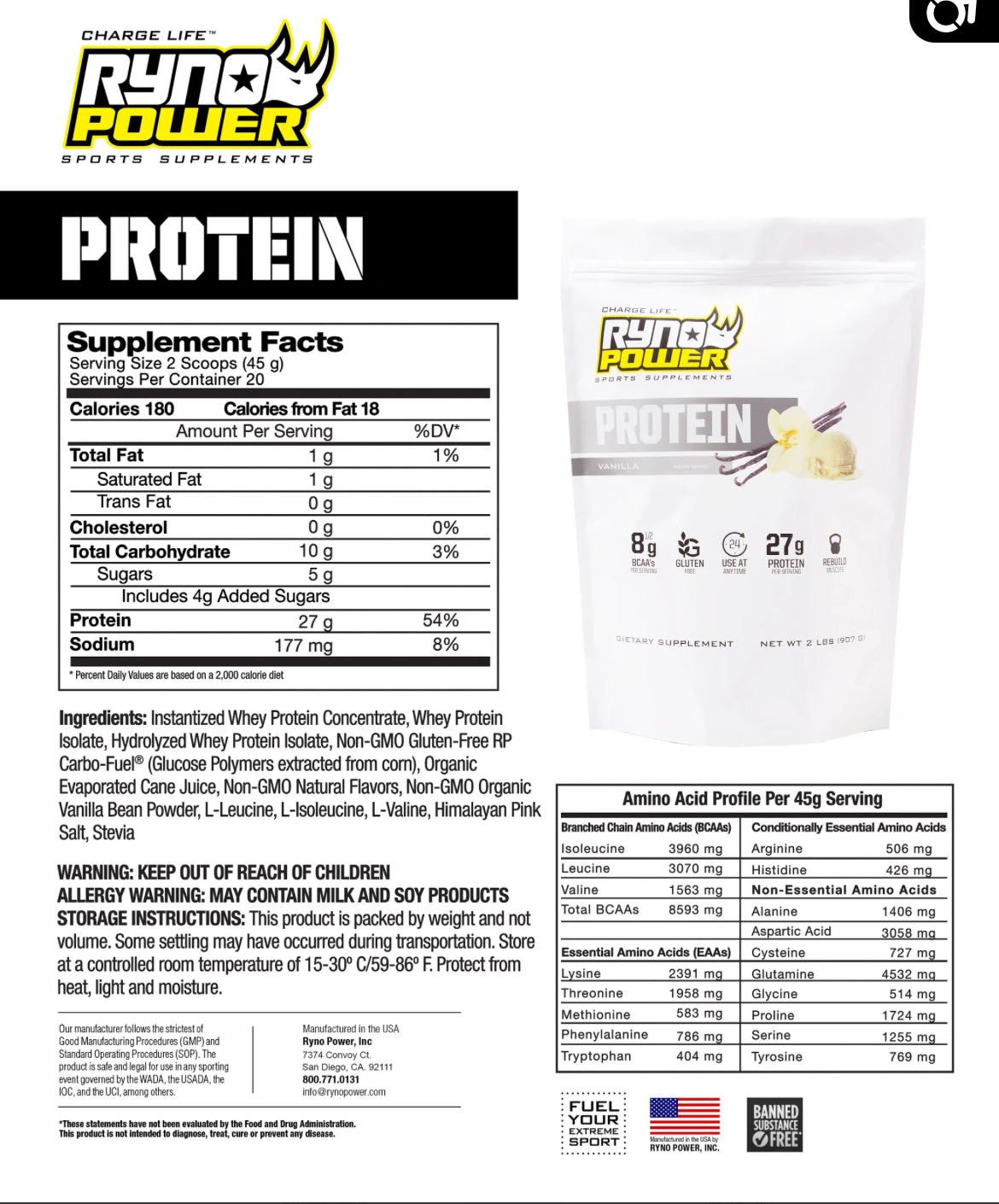 PROTEIN PREMIUM WHEY VANILLA POWDER | SINGLE SERVINGS