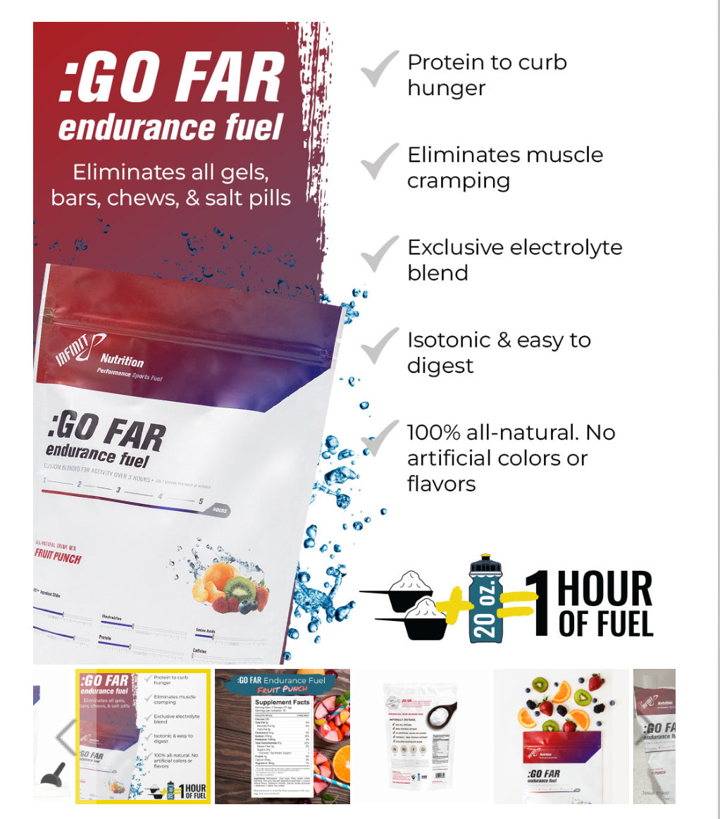 Infinite Nutrition: Go Far Endurance Fuel (single serving) Fruit Punch