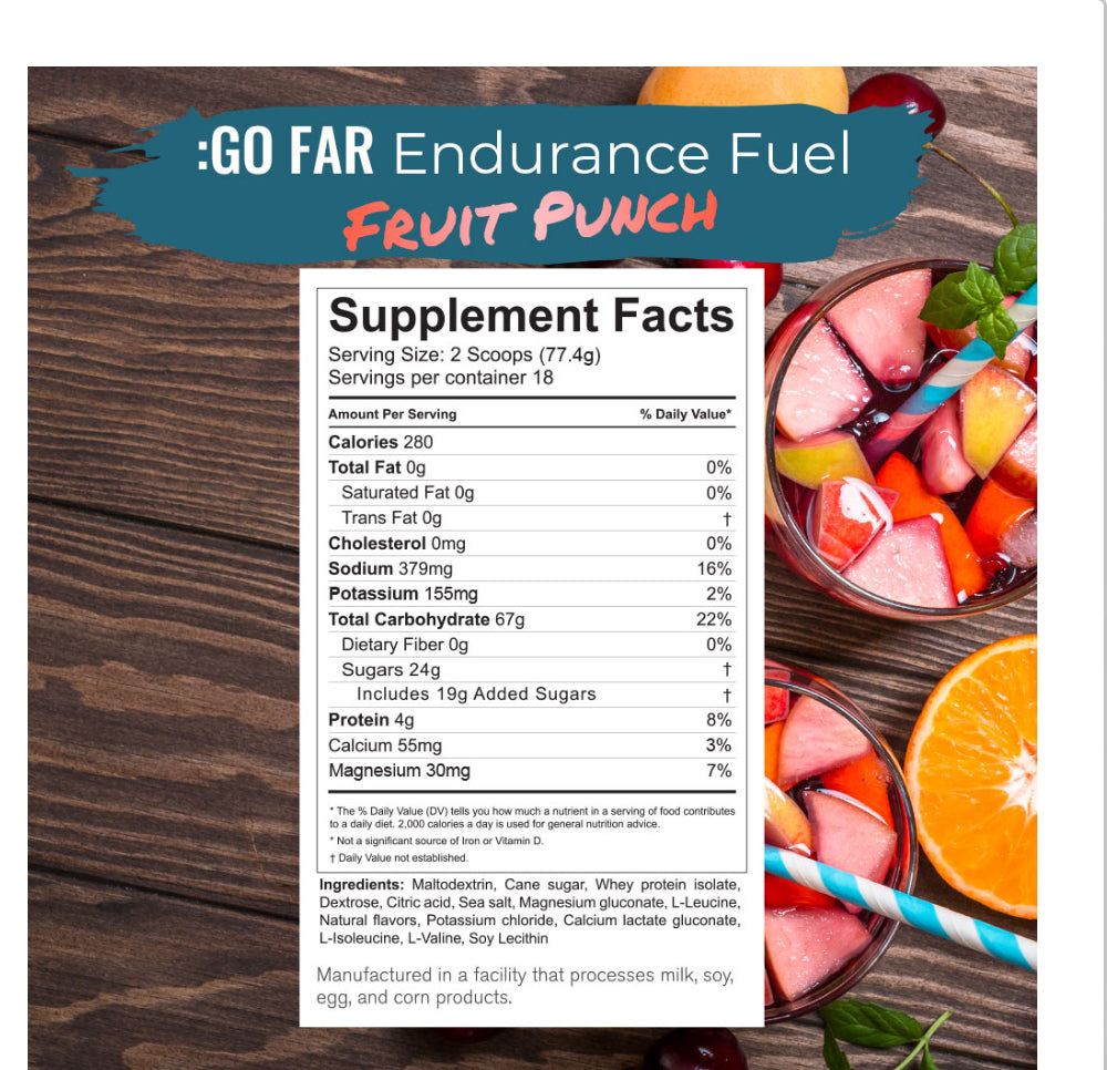 Infinite Nutrition: Go Far Endurance Fuel (single serving) Fruit Punch