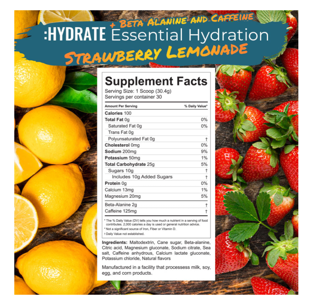 infinite Nutrition: Active Hydration (With Beta-Alanine+caffeine) strawberry lemonade