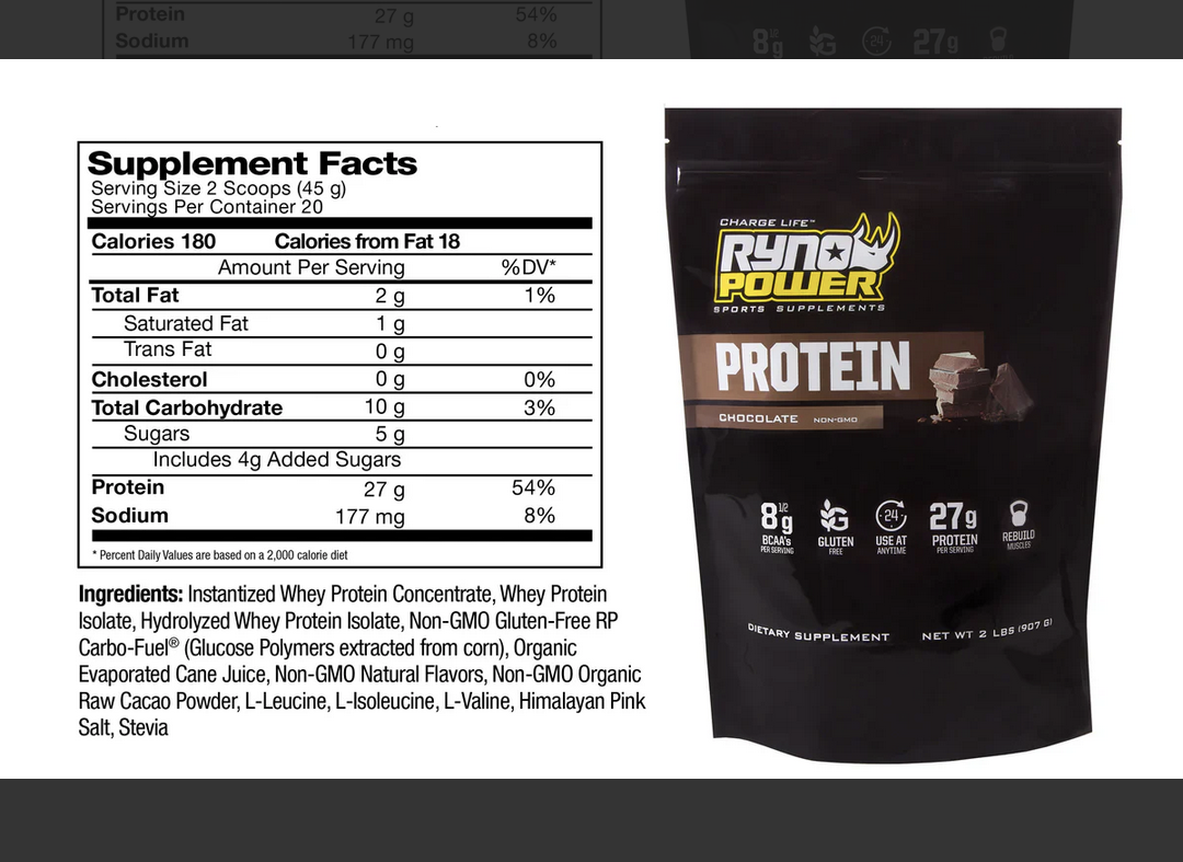 RYNO POWER CHOCOLATE PROTEIN 2LB