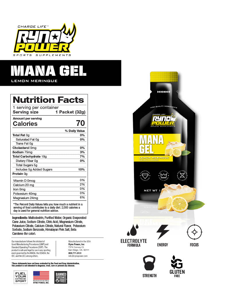 Ryno Power MANA Gel Lemon